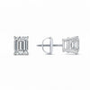 GEMHUB & CO. 3 Ct Emerald Lab Created Diamond Earrings in 950 Platinum with screw backs. IGI certified.