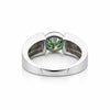 GEMHUB & CO. 2.00 Ct round cut green lab-grown diamond ring in 18k gold vermeil, VS1 clarity.
