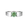 GEMHUB & CO. 2.00 Ct round cut green lab-grown diamond ring, VS1 clarity, 18k gold vermeil.