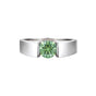 2.00 Ct Round Cut Green Lab Grown Diamond Ring — VS1 Clarity, 18k Gold Vermeil