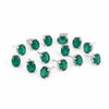 GEMHUB & CO. 5 pairs of oval-cut green emerald stud earrings in 925 sterling silver.