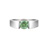 GEMHUB & CO. 2.00 Ct round cut green lab-grown diamond ring with VS1 clarity set in 18k gold vermeil.