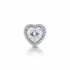 Side profile of heart shaped diamond halo pendant with gold vermeil bail