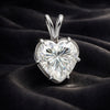 GEMHUB & CO. 3.41 Ct heart cut lab grown diamond pendant in 18k gold vermeil with VS1 clarity.