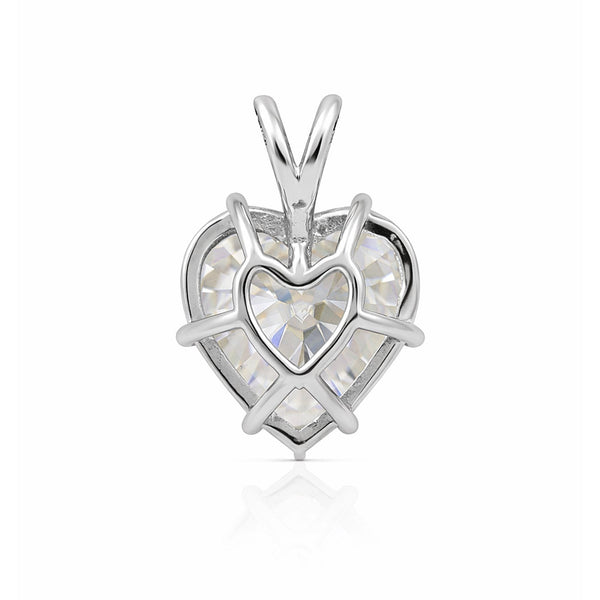 GEMHUB & CO. 3.41 Ct heart cut lab grown diamond pendant in 18k gold vermeil with VS1 clarity.