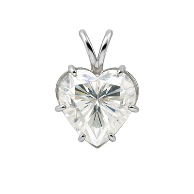 3.41 Ct Heart Cut Lab Grown Diamond Pendant — VS1 Clarity, 18k Gold Vermeil