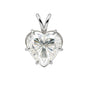 3.41 Ct Heart Cut Lab Grown Diamond Pendant — VS1 Clarity, 18k Gold Vermeil
