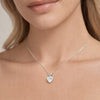 GEMHUB & CO. 3.41 Ct heart cut lab grown diamond pendant in 18k gold vermeil with VS1 clarity.