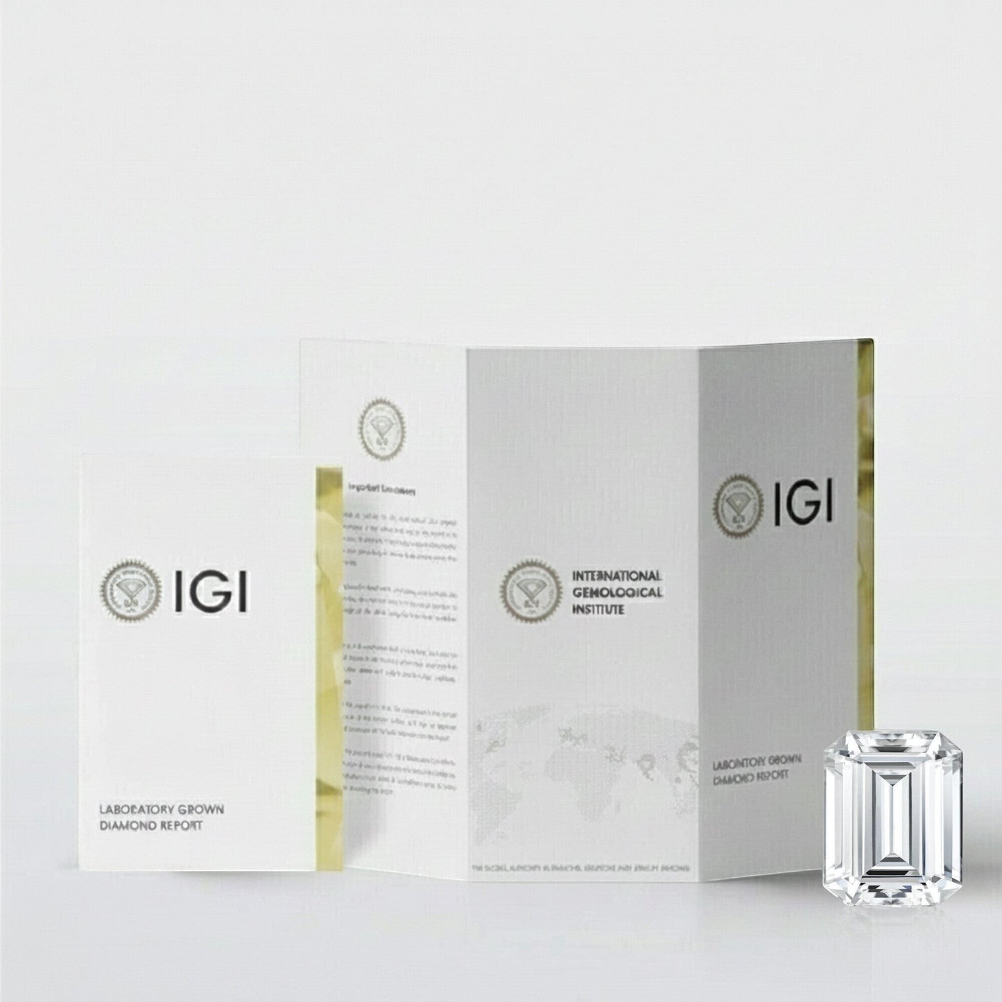 GEMHUB & CO. 3 Ct Emerald Lab Created Diamond with IGI Report, 950 Platinum Screw Back Earrings