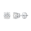 GEMHUB & CO. 3 Ct Round Lab Created Diamond Earrings in 950 Platinum with Screw Backs, F/VS Clarity