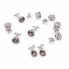GEMHUB & CO. 5 pairs of natural brown topaz stud earrings in 925 sterling silver, oval cut.