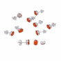 Natural Orange Carnelian Earrings Set — Lot of 5 Pairs, 925 Sterling Silver
