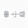 Oval platinum lab-grown diamond stud earrings
