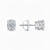 GEMHUB & CO. 3 Ct Oval Lab Created Diamond Earrings in 950 Platinum with screw backs. IGI certified.