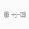 GEMHUB & CO. Oval lab-created diamond stud earrings in 950 platinum with screw backs, 2 ct.