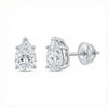GEMHUB & CO. 3 Ct Pear Lab Created Diamond Earrings in 14K White Gold with screw backs. IGI certified.