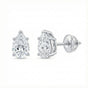 IGI F/VS 3 Ct Pear Lab Created Grown Diamond Earrings 14K White Gold Screw