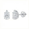 Pear platinum lab-grown diamond stud earrings