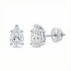 GEMHUB & CO. 3 Ct Pear Lab Created Diamond Earrings in 14K White Gold with Screw Backs, IGI Certified