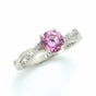 Certified 1.25ct Round VVS1 Pink Moissanite Solitaire Ring in 18K Gold Plated