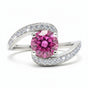 Certified 1.3ct VVS1 Pink Moissanite Ring Jewelry for Women 18K Gold Plated