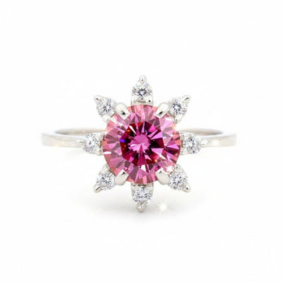 Certified 2.5ct VVS1 Pink Moissanite Solitaire Ring in 18K Gold Plated