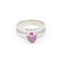 Certified 1.35ct VVS1 Round Pink Moissanite Ring in 18K Gold Plated