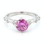 Certified 1.3ct VVS1 Pink Moissanite Ring For Anniversary in 18K Gold Plated