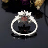 GEMHUB & CO. 2.5ct round pink moissanite solitaire ring in 18K gold plated sterling silver.