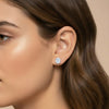 GEMHUB & CO. 950 Platinum oval lab-created diamond stud earrings, 2 ct total weight, F/VS clarity, screw back closure.