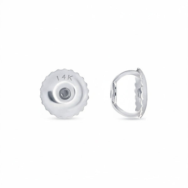 GEMHUB & CO. Platinum screw back earring backs with 14K stamp.