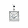 GEMHUB & CO. 2 Ct princess cut lab grown diamond pendant in 18k gold vermeil with VS1 clarity.