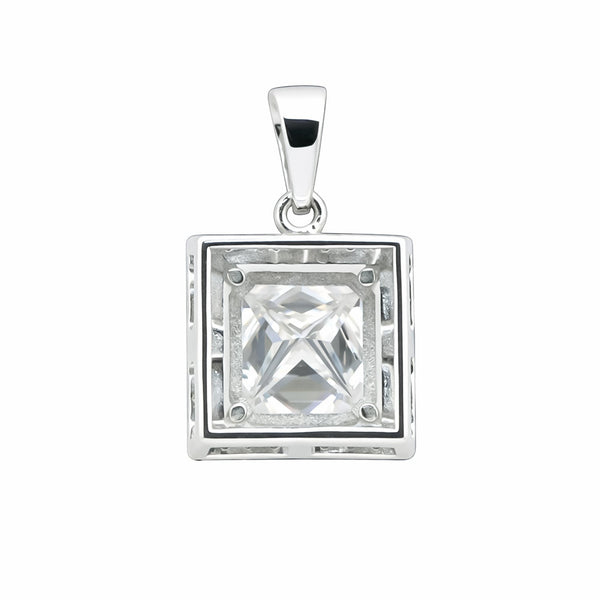 GEMHUB & CO. 2 Ct princess cut lab grown diamond pendant in 18k gold vermeil with VS1 clarity.