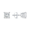 GEMHUB & CO. 1 Ct Princess cut lab-grown diamond stud earrings in 950 platinum with screw backs.