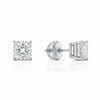 Princess platinum lab-grown diamond stud earrings