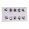 GEMHUB & CO. 5 pairs of oval purple amethyst stud earrings with halo of small white stones, set in 925 sterling silver.