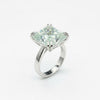 9.45 carat radiant-cut moissanite solitaire ring in 18k gold vermeil setting