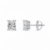 Radiant platinum lab-grown diamond stud earrings