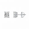GEMHUB & CO. Radiant cut lab-grown diamond stud earrings in 950 platinum with screw backs, 2 ct.