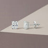 GEMHUB & CO. Radiant cut lab-grown diamond stud earrings in 950 platinum with screw backs, 2 ctw.