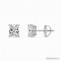 IGI F/VS 3 Ct Radiant Lab Created Grown Diamond Earrings 950 Platinum Screw