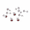 GEMHUB & CO. 5 pairs of oval-cut natural red garnet earrings set in 925 sterling silver.