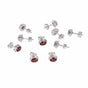 Natural Red Garnet Earrings Set 5 Pairs | Wholesale Lot | 925 Sterling Silver