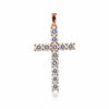 GEMHUB & CO. 3 Ct round cut lab grown diamond cross pendant in 18k rose gold vermeil with VS1 clarity.