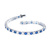 6 carat natural sapphire and diamond tennis bracelet in 14k white gold
