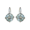 GEMHUB & CO. 10 Ct round cut white moissanite dangler earrings in 18K gold vermeil over 925 sterling silver.