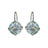 GEMHUB & CO. 10 Ct round cut white moissanite dangler earrings in 18K gold vermeil over 925 sterling silver.