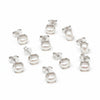 GEMHUB & CO. 5 pairs of white pearl stud earrings with 925 sterling silver settings. Natural, pear-cut pearls.