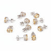 GEMHUB & CO. lot of 5 pairs of oval yellow citrine stud earrings in 925 sterling silver.