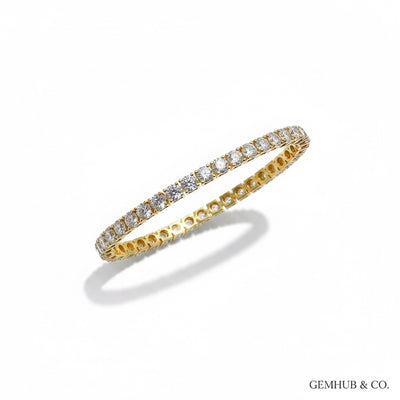 Timeless GH/VS 6Ct Natural Diamond Tennis Bracelet 14k Yellow Gold For Wedding
